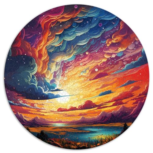 Puzzlespiel Psychedelic Sunset Puzzle 1000 Teile 67,5 x 67,5 cm Puzzle für Sommerliebhaber Spielzeug Puzzles Lernspiele Stressabbauende Puzzles