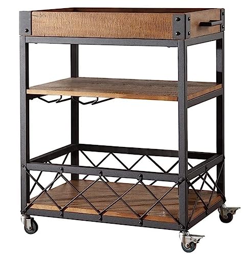 LASTRAN Küchenaufbewahrungswagen Rollwagen Storage Trolley 3-Tier Food Delivery Cart Clubhouse Wine Cart Trolley Service Cart Drink Tea Trolley Kitchen Cart Rolling Storage Cart Utility Cart, a