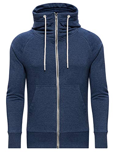 WOTEGA Sweatshirt Mit Kapuze Herren Zipper Hoodie Männer Kapuzenpulli Sweater Size Plus Hoody Flash, Blau (Bijou Blue 2R183921), 6XL