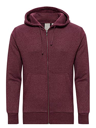 WOTEGA Herren Hoody Sweatjacke Pullover Kapuzenjacke Zipper Übergangsjacke Sweatshirt Übergrößen S-6XL Spark, Burgundy (191617), XS