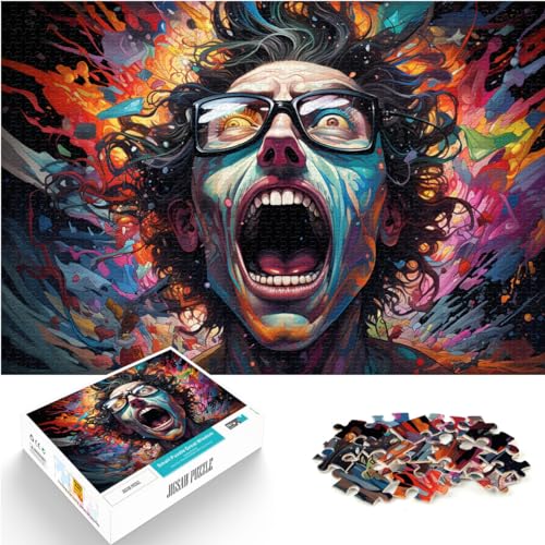 Spiel-Geschenk-Puzzle, farbenfrohe psychedelische Kunst, 1000 Teile, Puzzle, Holzpuzzle, Spaß bei Aktivitäten zu Hause, Geburtstagsgeschenk, Reisegeschenke, 1000 Teile (50 x 75 cm)