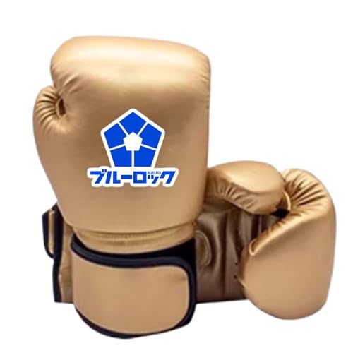 RYNDEX Blue Lo-ck Boxhandschuhe, Boxing Training Gloves, Trainingshandschuhe für Muay Thai Kickboxen Sparring, Stabilität(Gold,14OZ)