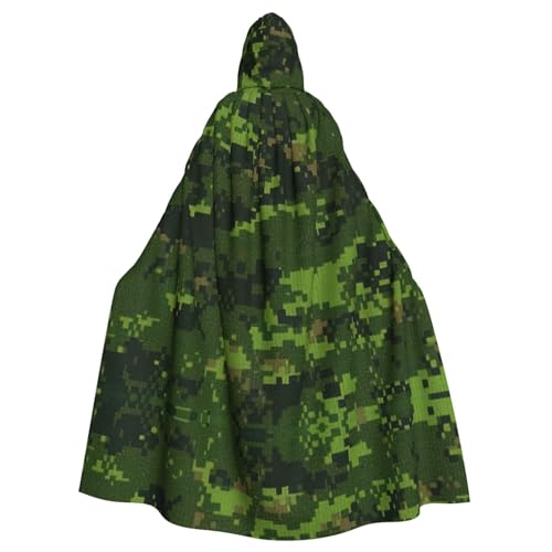 YQxwJL Grüner Armee-Umhang mit digitalem Camouflage-Druck, langer Umhang, Unisex, mit Kapuze, Halloween, Weihnachten, Kostüme, Party-Umhang