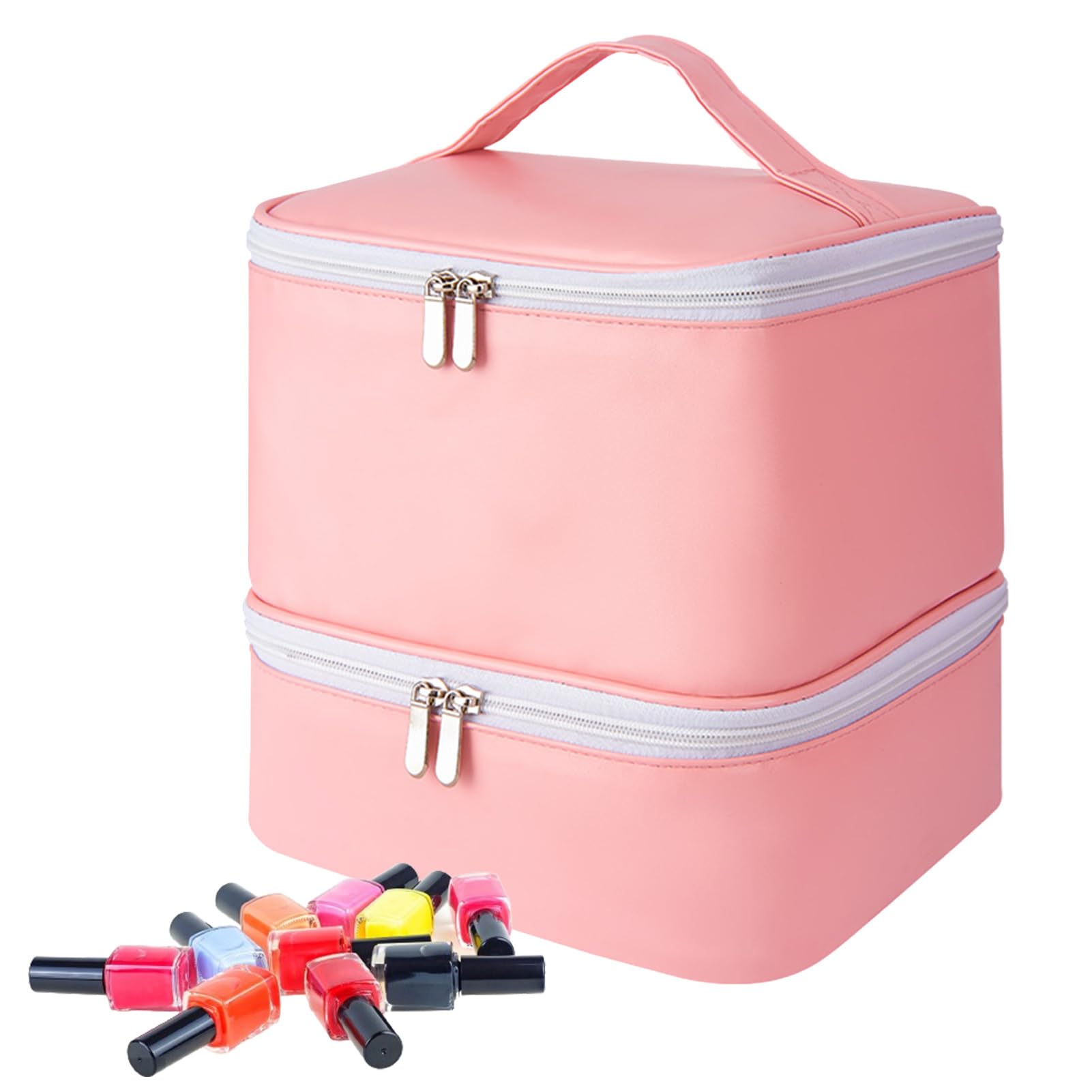 Weppduk Nagel-Organizer-Tasche, Gel-Nagelzubehör-Tasche | Nagellack-Reiseetui für unterwegs | Massageöl-Reise-Tragetasche für 30 Nagelkleberflaschen, Kosmetiktasche für Nagelzubehör