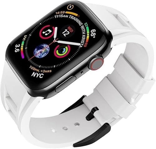 NEYENS Silikon-Uhrenarmband, Edelstahl-Schnalle, Mod-Kit, für Apple Watch Ultra 49 mm, 45 mm, 44 mm, 42 mm, Ersatzzubehör, 44mm, Achat