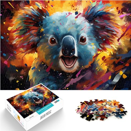 Puzzlespiel Psychedelischer bunter Kunst-Koala, 500-teiliges Puzzle für Erwachsene, Holzpuzzle, Familienaktivität, Puzzle, Lernspiele, 500 Teile (38 x 52 cm)