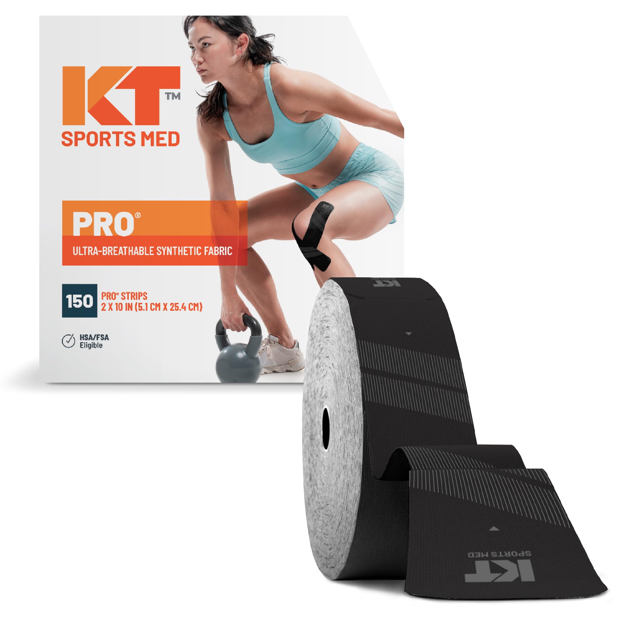 KT Tape PRO JUMBO 150 Strip Synthetik vorgeschnittenen Kinesiologie Tape M Jet black