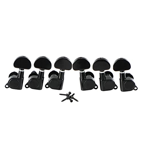 Gitarren Stimmwirbel 3L3R. Versiegelte Gitarrenmaschine Köpfe Tuner Saiten Tuning Pegs Für Akustische E-Gitarre (Color : Black)