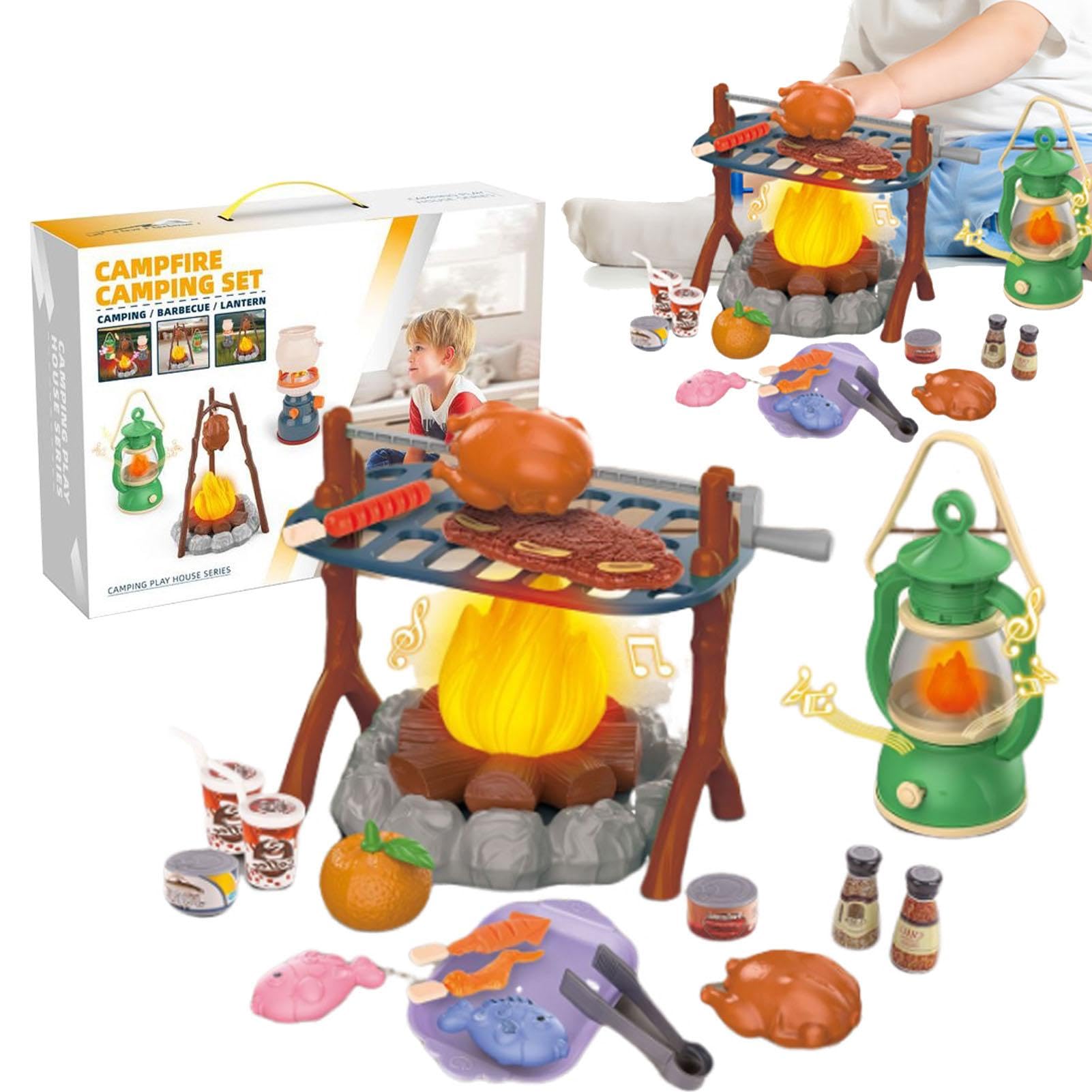 Takluu Kinder-Camping-Spielzeug-Set, Kinder-Camping-Spielzeug | Spielen Sie ein Lagerfeuer-Set für ein Rollenspiel im Freien - Spielküche, Campingausrüstung, pädagogisches, kreatives Kinderspielzeug