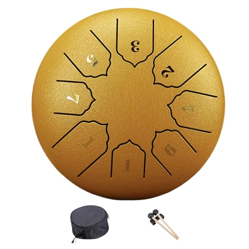 Meiliyizu Steel Tongue Drum, Steel Tongue Drum 6Inch 8 Notes Ethereal Drum Tone C Keys Handpan Hand Drum Percussion Musical Instrument with Drumstick