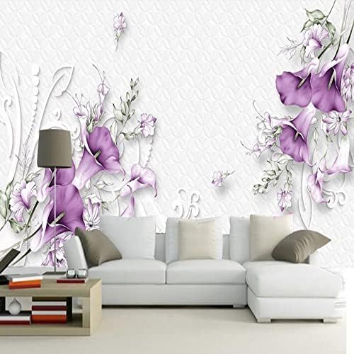 XLMING Lila Calla-Lilie 3D Tapete Home Dekoration Wohnzimmer Sofa Schlafzimmer Tv Hintergrund Wand-200cm×140cm