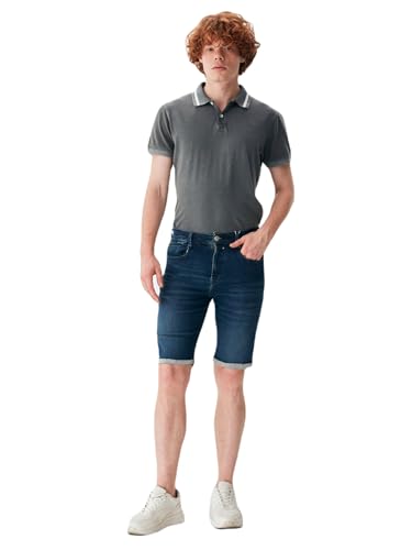 LTB Jeans Herren Jeansshorts Cary - Shorts Herren Niedrige Taille, Bermudashorts mit Reißverschluss in Blau - Größe XL