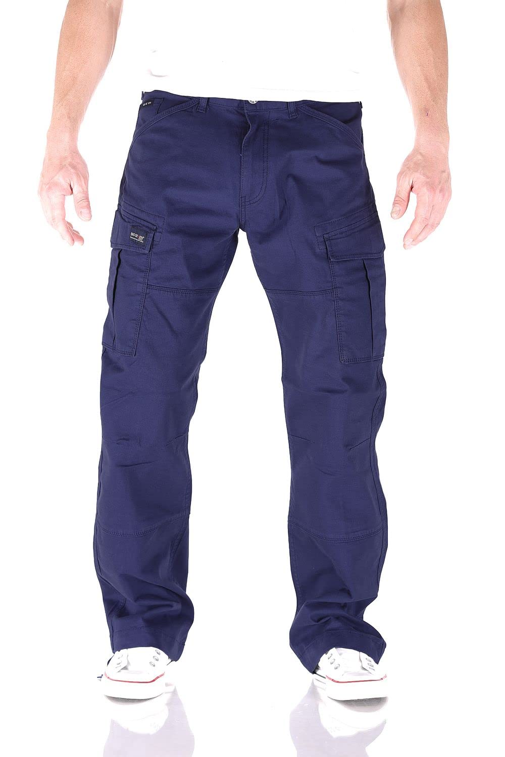 Big Seven Brian Cargo Hose Comfort Fit Herren Jeans, Farbe:Blau (Navy Blue), Hosengröße:W40/L32