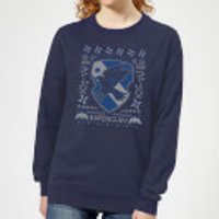 Harry Potter Ravenclaw Crest Damen Weihnachtspullover - Navy Blau - XS - Marineblau