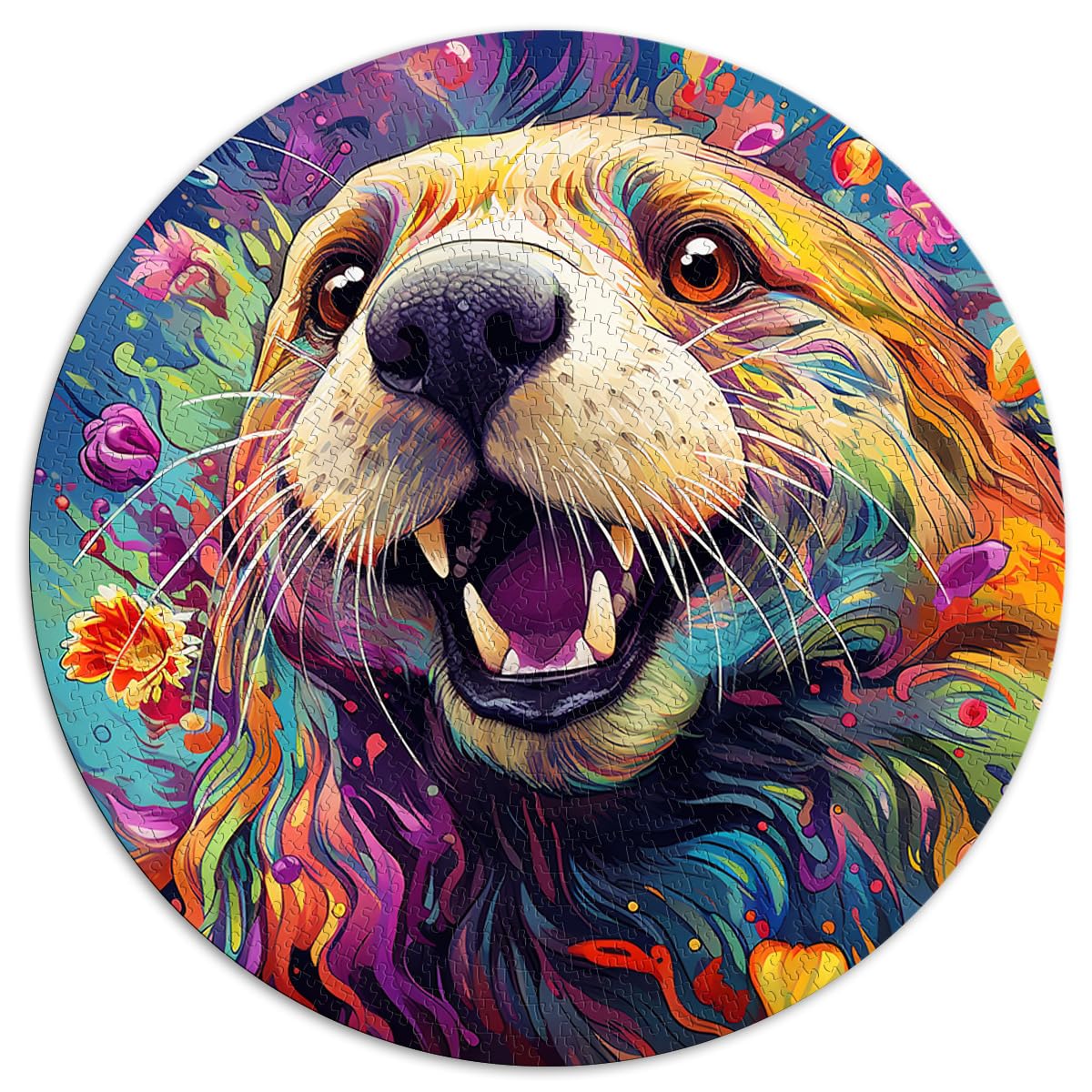 Spielzeug Puzzle Spirit Animal Otter 1000 Teile Puzzle 26,5x26,5 Zoll Entspannungspuzzle Spiele Familienspiel Stressabbau Schwieriges Herausforderungspuzzle