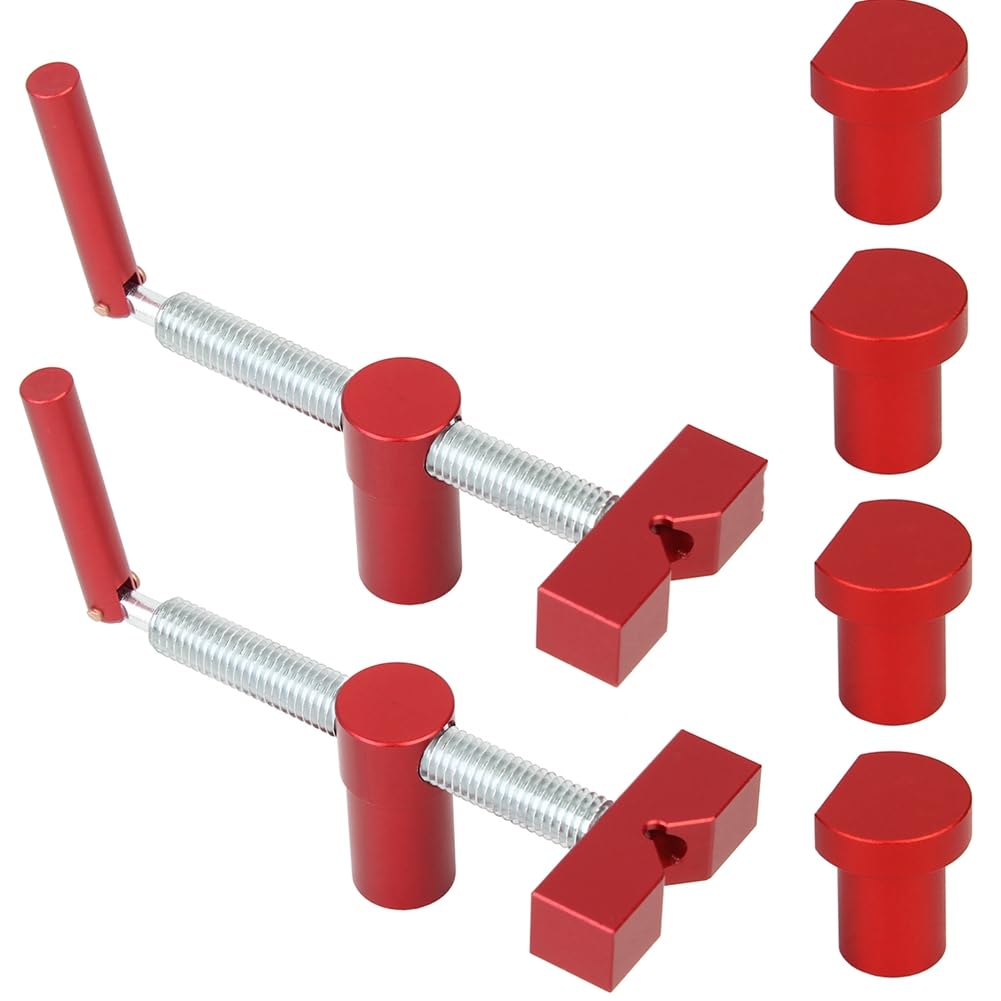 Kiudduy Holzbearbeitungs-Desktop-Clip, Schneller Fester Clip, Schnelles Befestigungs-Klemmwerkzeug für 20-Mm-Loch, Holzbank, Hundewerkzeug, Langlebig – Rot