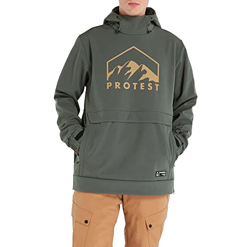 Protest Herren Anorak PRTCOMO 10K Wasserdicht Und Atmungsaktiv Aus Recyclingmaterial Hergestellt Huntergreen XS