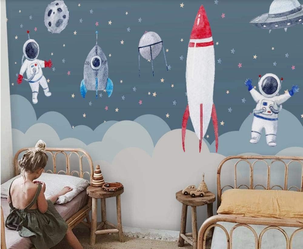 Weltraumrakete Astronaut 3D Tapete Poster Restaurant Schlafzimmer Wohnzimmer Sofa TV Dekorative Wand-250cm×170cm