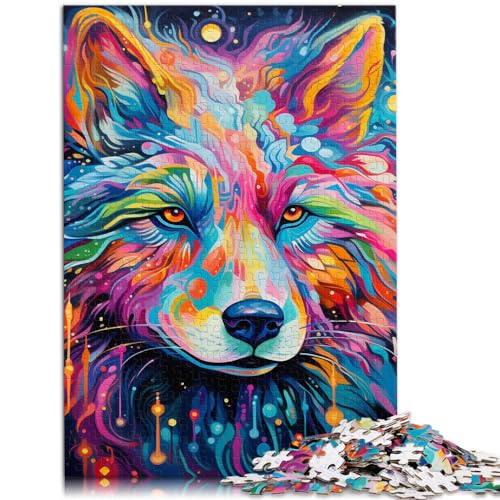 Puzzlespiele Tierwolf 1000 Teile Puzzle für Erwachsene Holzpuzzle Jedes Teil ist einzigartig - Herausforderndes, unterhaltsames Familienspiel 1000 Teile (50 x 75 cm)