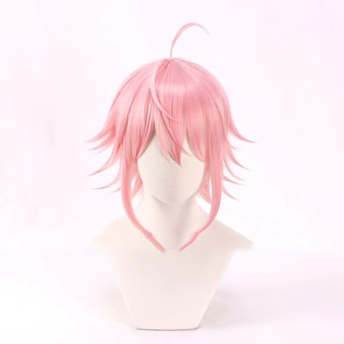 WCCNKK Anime Cosplay Perücke, Ensemble Stars Tori Himemiya Perücke, Rosa Kurze Haare, Mit Perückenkappe, Für Party Alltag Halloween Perücke Cosplay, Dekoratives Geschenk