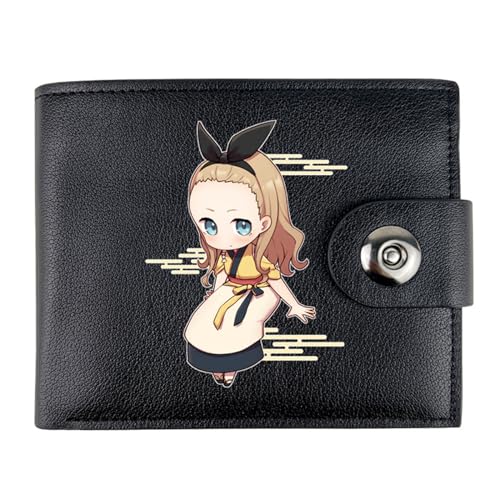 Lycor-is Reco-il Geldbörse Anime, Kunstleder Kartenetui Geldtasche mit Münzfach, PU Leder Münzbörse Wallet mit Sichtfenster, für Männer Geschenke(Color:Black 3)