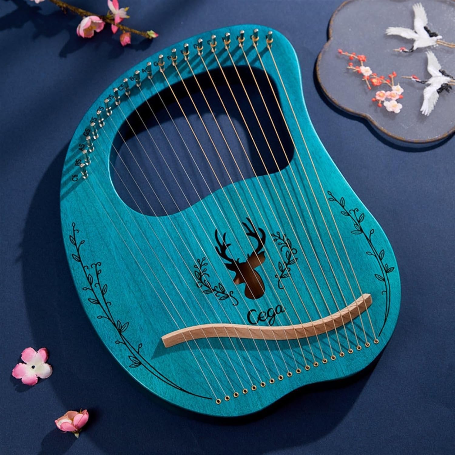 Viele Arten Von Harfe,Tragbare Klassische Harfe Instrument,Einfache Keltische Harfe for Anfänger (Color : 19-String Boxed-Blue)