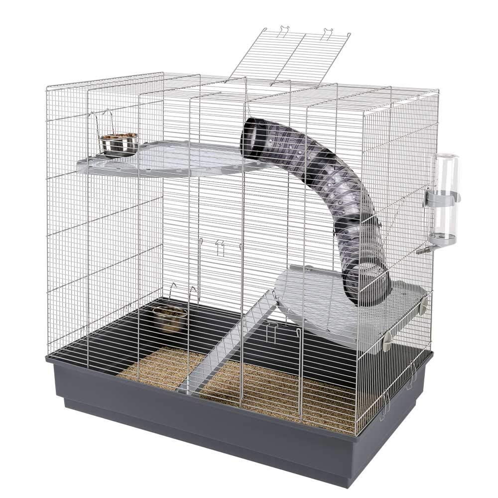 Ferplast Jenny Rattenkäfig Kleintierkäfig, Käfig Ratten 80 x 50 x h 79,5 cm grau