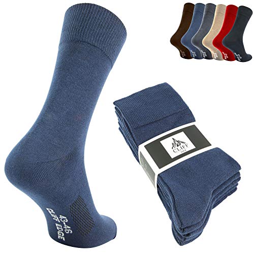 Cliff Edge 10 Paar hochwertige Premium Herren-Damen-Socken | atmungsaktive Socken aus gekämmter Baumwolle (39-42, Navy Blue - 10 Paar)