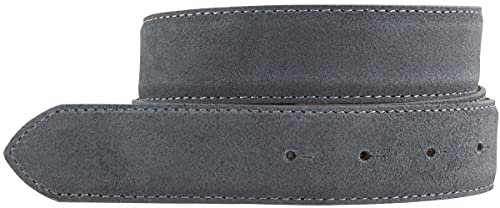 BELTINGER Gürtel aus Veloursleder ohne Schnalle 3,5 cm | Velour-Ledergürtel für Damen Herren 35mm | Wildleder-Gürtel | Anthrazit 95cm