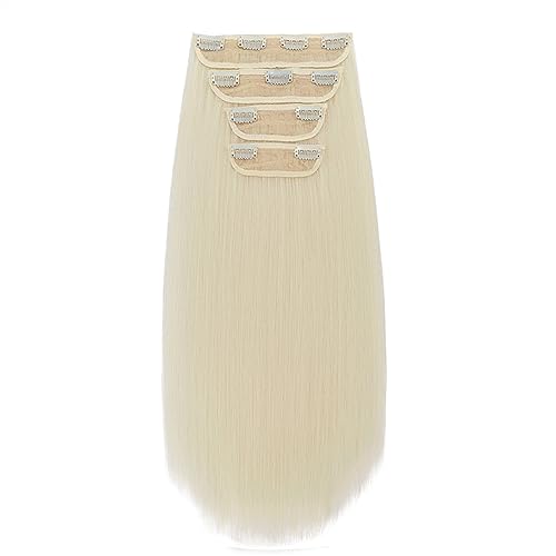 Clip-in-Haarverlängerungen Synthetische Haarverlängerung 20 Zoll 4 Teile/satz 11 Clip In On Haarverlängerungen ins Yaki Gerade Natürliche Haarteile Clip In Haar for Frauen Clip-in-Haarverlängerungen a