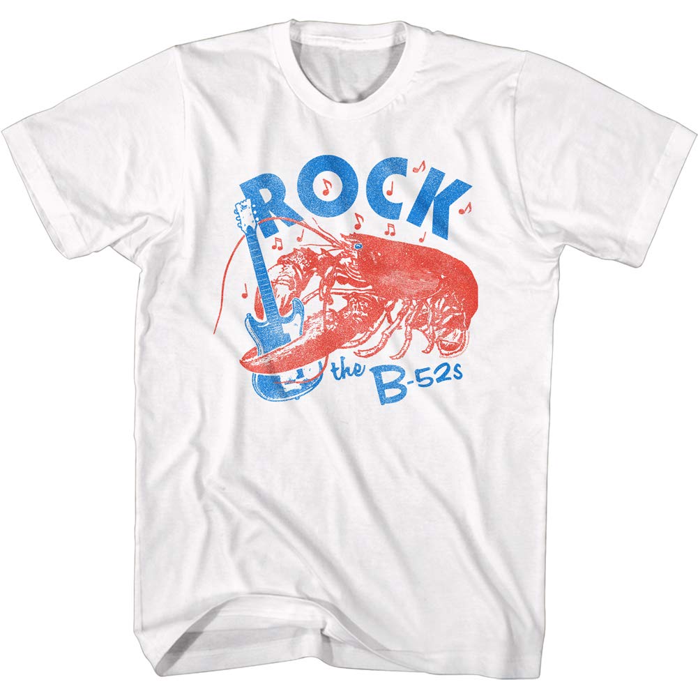 The B52s T-Shirt für Erwachsene, kurzärmelig, Band Rock Lobster, Weiß, Groß