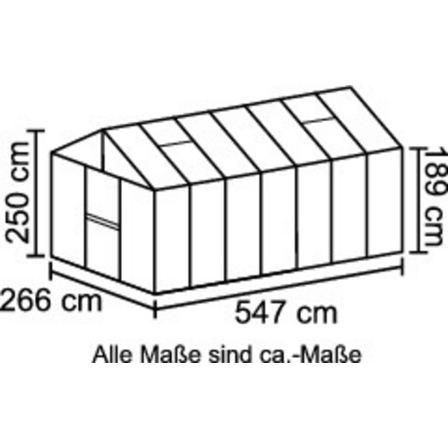 VITAVIA Gewächshaus »Zeus«, 13,8 m², Aluminium/Glas, winterfest - schwarz 2