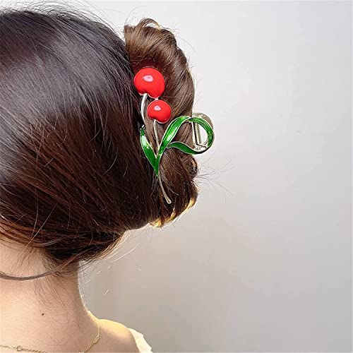 ORLOVA Haarklemmen, Clip-Haarspangen, Krallen-Clips, koreanische Haarklammer, niedliche Kirsch-Haarspange, Damen-Haarnadel aus Metall, Mädchen, großer Hai-Clip, Kopfschmuck, Haar-Accessoires 1