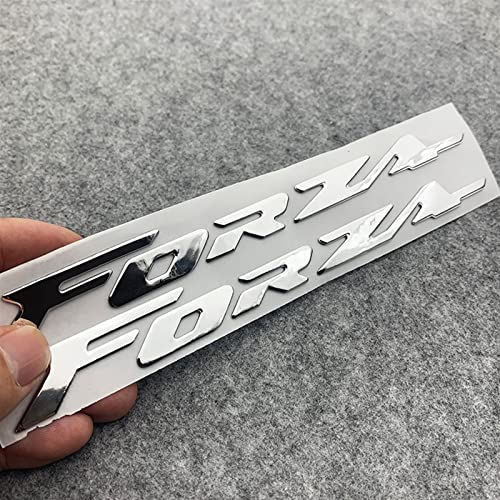 3D-Motorradzubehör Für Honda Forza 150 250 300 350 750 Logo-Abzeichen-Chrom-Weichplastik-Aufkleber-Abziehbilder Forza Schmücken (Color : Silver)