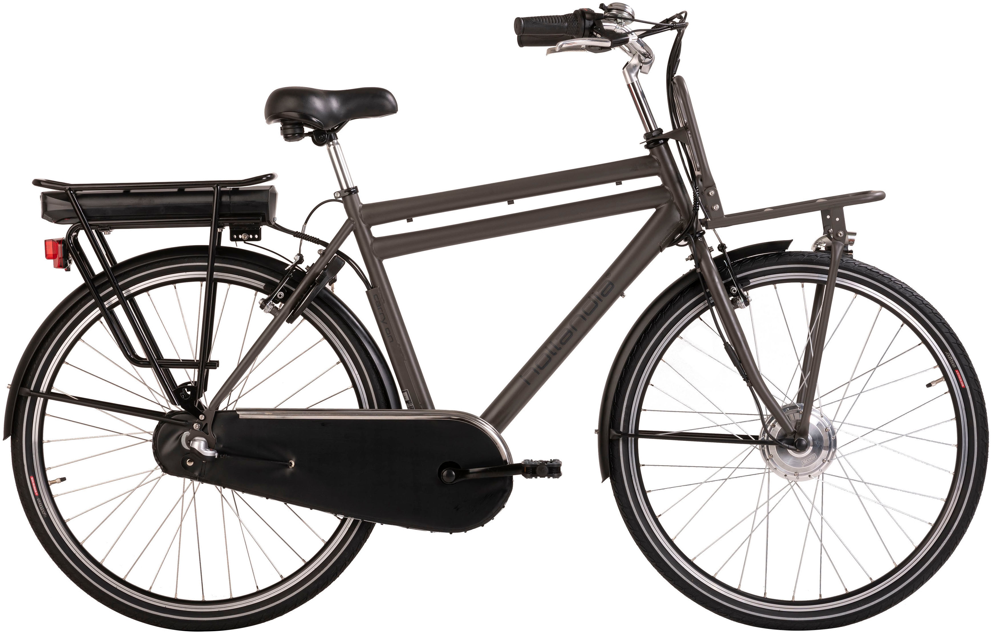 Adore Alu E-Citybike Herren Hollandia Carry on 28'' E-Bike grau 250 Watt Li-Ion 36V/13 Ah 3 Gänge