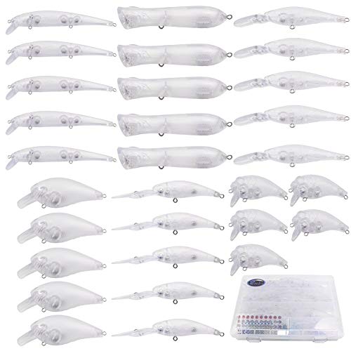 Croch 25 PCS unlackiert Crankbaits schwer Köder Kunstköder, 40 pcs with Box