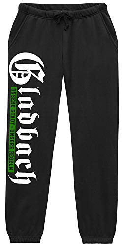 UGLYSHIRT Unsere Stadt Gladbach Herren Jogginghose | Fussball Sport Gladbach Hose Skyline Sporthose | M1 (XXL)