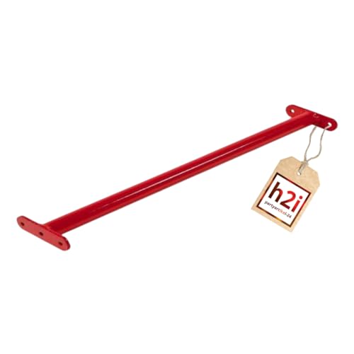 h2i Kinder Reckstange Turnstange Klimmzugstange 90 oder 125 cm lang/Farbe rot - gün - edelstahl (125 cm, rot)