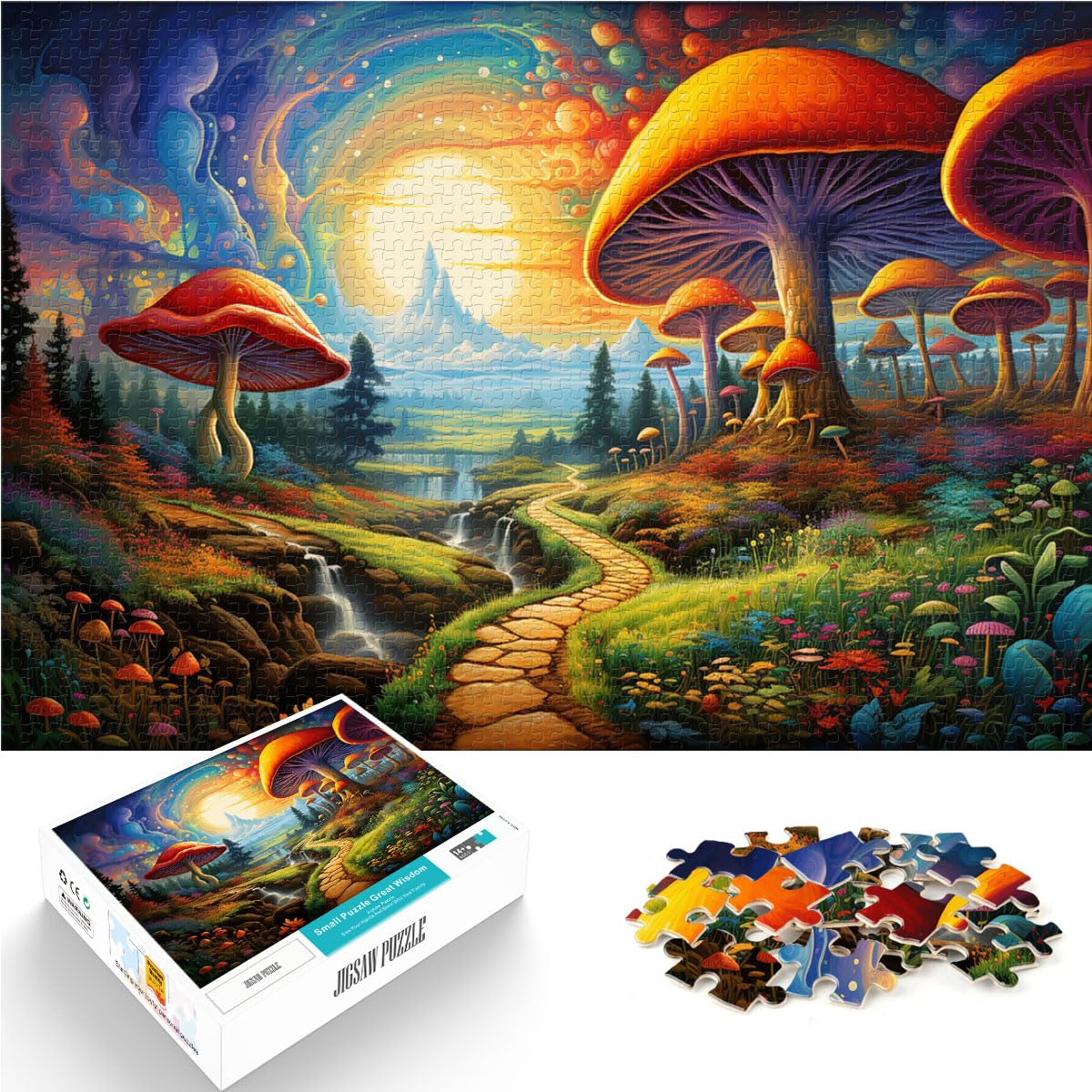 Puzzlespiel Pilzwelt Puzzle für Erwachsene 1000 Teile Holzpuzzle Familienspiel zum Stressabbau Schwieriges Herausforderungspuzzle 1000 Teile (50 x 75 cm)