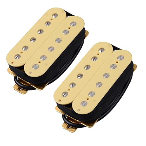 ZENGXUE E-Gitarre Doppelspule Humbucker E-Gitarren-Pickup-Elfenbein Humbucker Tonabnehmer Set (Color : Neck and Bridge)