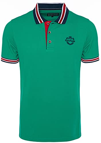 Karl´s People Kurzarm Poloshirt für Herren 100% Baumwolle by Carisma • Herren Polo Shirt mit Stickerei • Angenehmes Regular Fit Shirt für Büro und Freizeit K-129 3XL, Grün