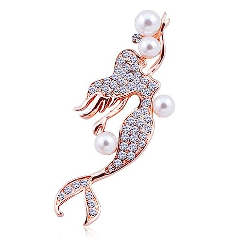 Brosche Kreative Strass Meerjungfrau Broschen for Frauen Unisex Perle Sexy Fee Fisch Abzeichen Party Büro Brosche Pin Anhänger Corsage Geschenk (Color : X5)