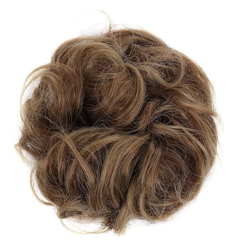 Haarknoten Donut-Haarknoten for Damen und Mädchen, lockiges gewelltes synthetisches Chignon-Haarteil mit Gummiband, unordentliche Haarknoten-Erweiterungen Haarschmuck Damen (Color : 12T24)