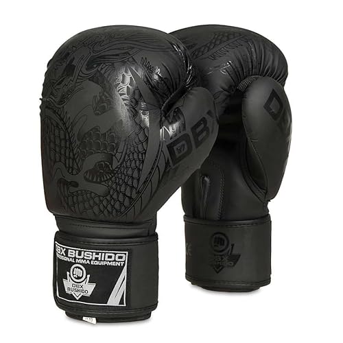 DBX BUSHIDO Sport Boxhandschuhe Sparring Black Dragon 10oz - Boxing Gloves für Kampfsport - Box Handschuhe - Kickbox Handschuhe - Punchinghandschuhe