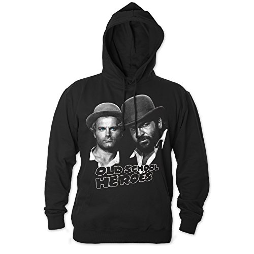 Bud Spencer Herren Old School Heroes Hoodie (schwarz) (M)