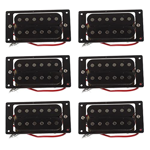 SICOSALT 12 Stueck Elektrische Gitarre Schwarzer Tonabnehmer + Rahmen Schrauber