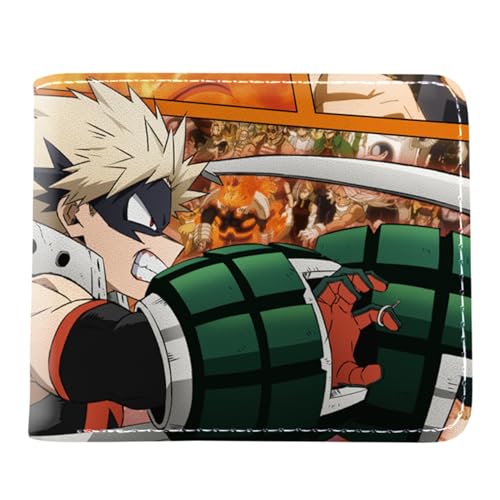 RYNDEX My He-ro Academ-ia Geldbörse Anime, Cartoon-Druck Kleiner Geldbeutel, PU Leder Geldbörse Kreditkartenhalter(Color:Multicolor 8)