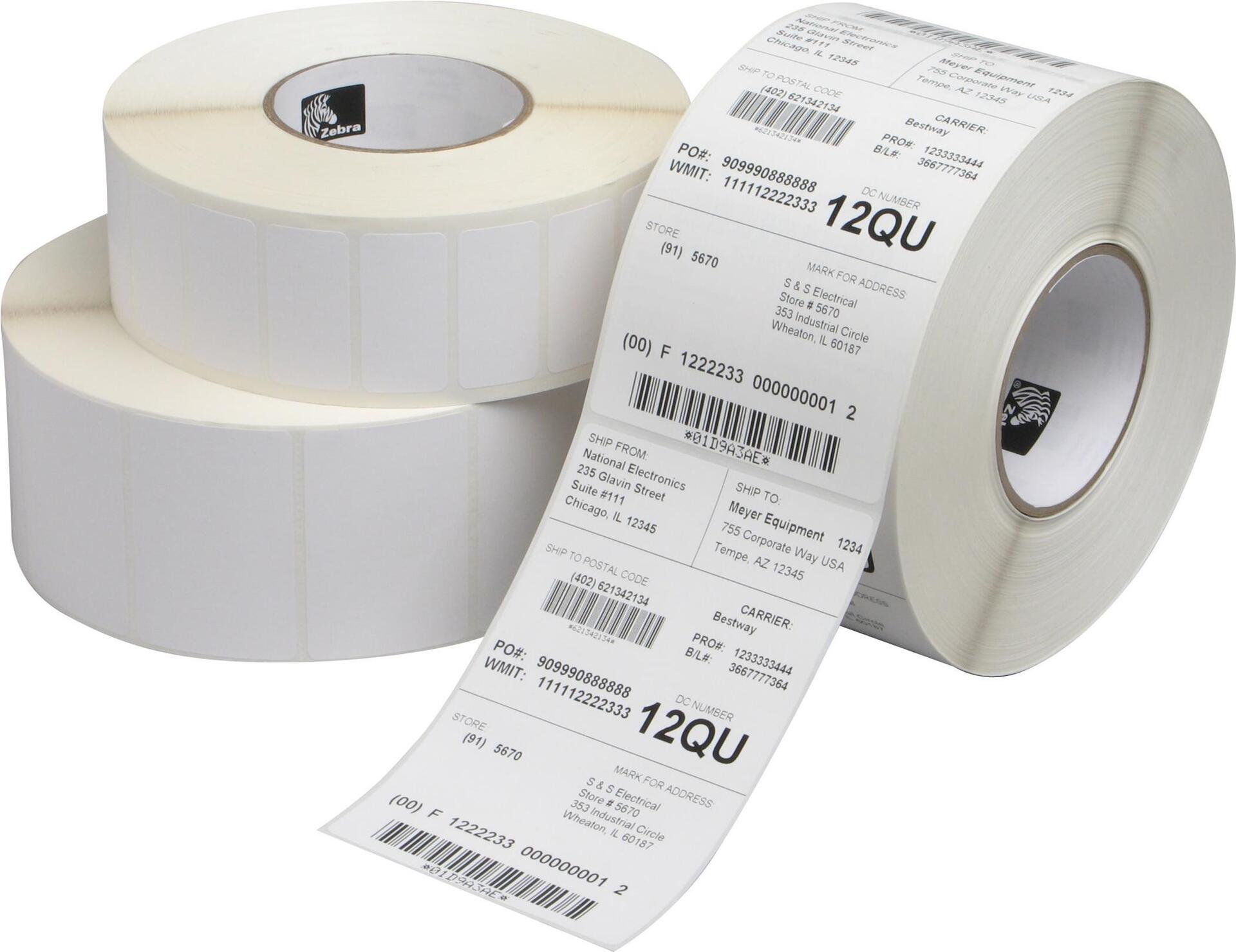 Zebra Z-Perform 1000T - Papier - permanenter Klebstoff - unbeschichtet - 100 x 100 mm 6680 Etikett(en) (4 Rolle(n) x 1670) Etiketten - für Zebra Z4Mplus, Z6MPlus, ZM400, ZM600, Xi Series 110, 140, 170, 220, Z Series ZM400, ZM600