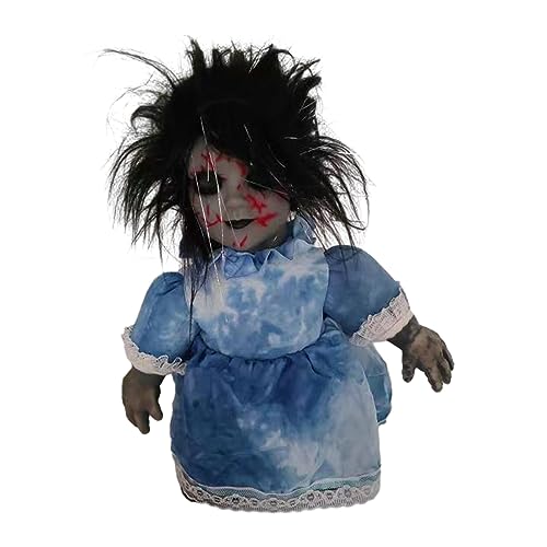 WELLDOER Blinkende LED GhostDoll Fensteranzeige Elektrische Horror Halloween Party Spukhaus Requisiten Gruseliges Festival Ornament