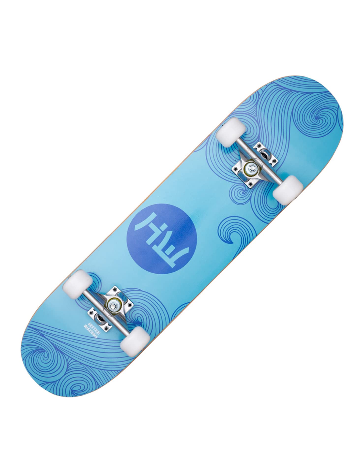 HIDETOSHI WAKASHIMA Street Skateboard 31 x 8 Zoll - Komplettboard für Einsteiger aus stabilem Holz und Aluminium, geeignet für Kinder, Teenager und Erwachsene mit verschiedenen Motive (Minami)